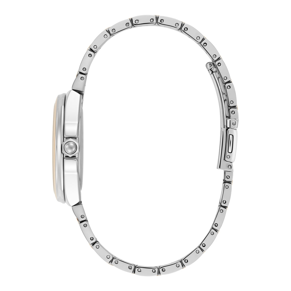 Olivia Burton Lustre Honeycomb Link Blue Dial Rose Gold Watch