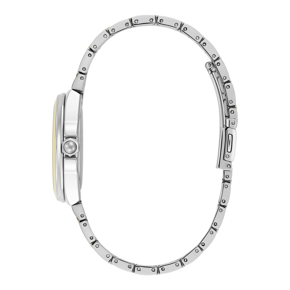 Olivia Burton Lustre Honeycomb Link Silver and Gold Watch