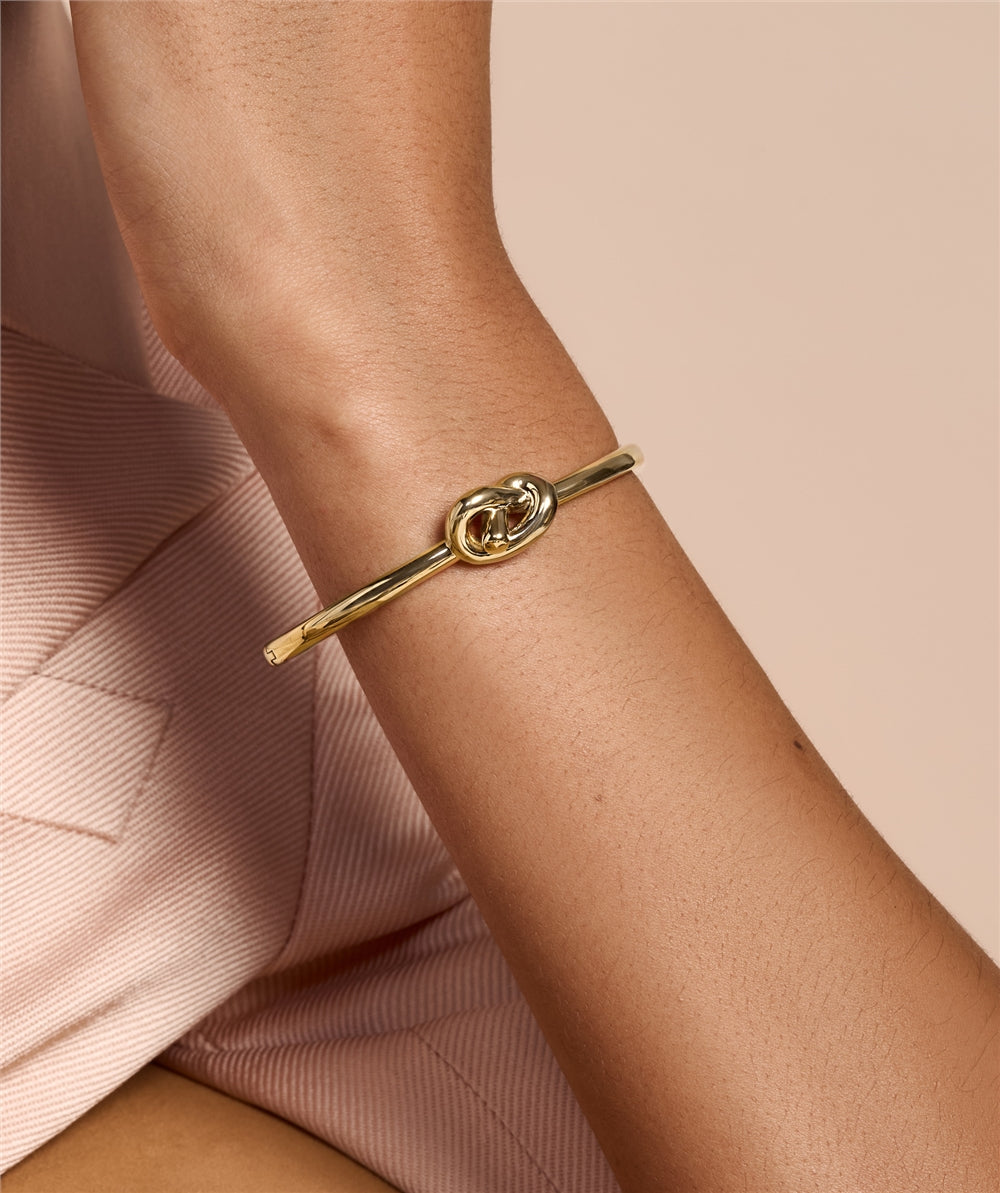 Olivia Burton Gold Love Knot Hinged Bangle