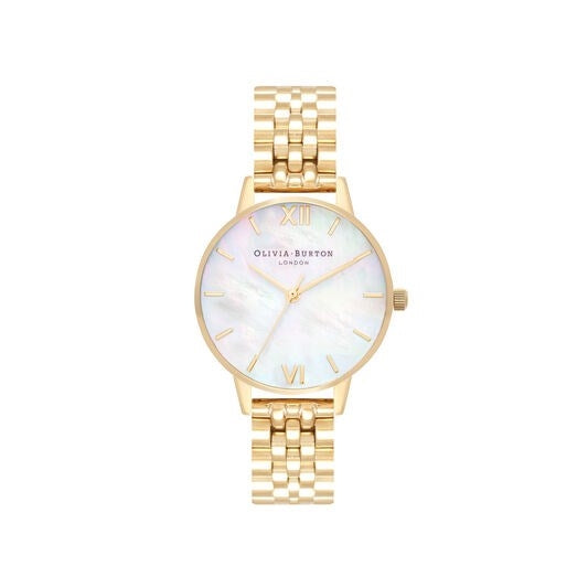 Olivia Burton Mother Of Pearl Gold Bracelet Watch