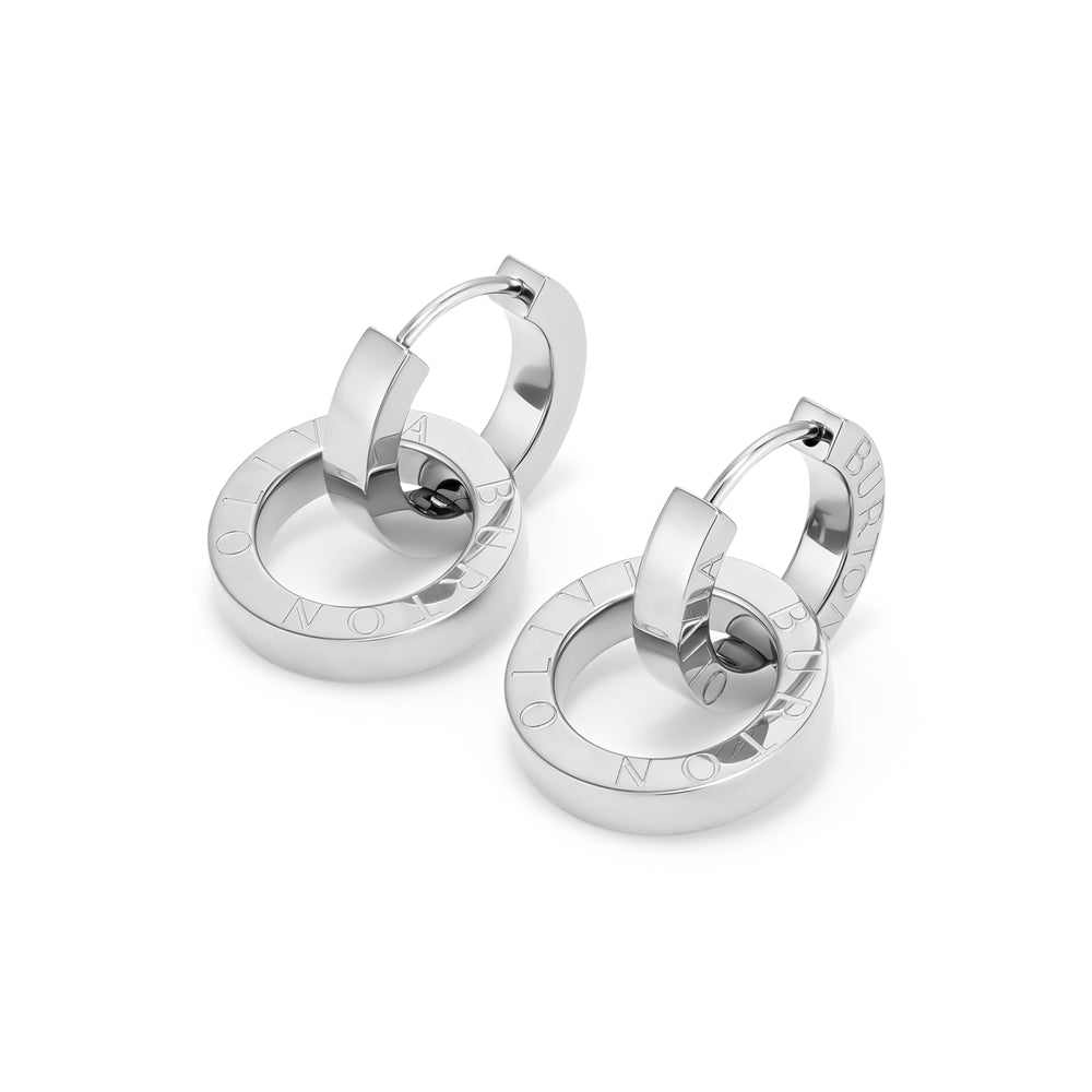 Olivia Burton Honeycomb Silver Ring Charm Earrings