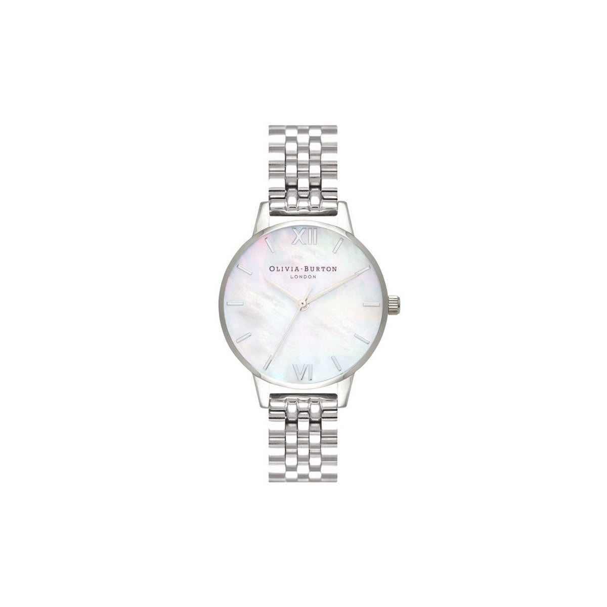 Olivia Burton Mother of Pearl Silver Bracelet Watch