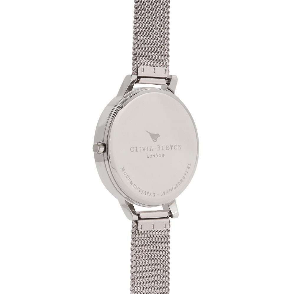 Olivia Burton Rose Gold & Silver Mesh Watch