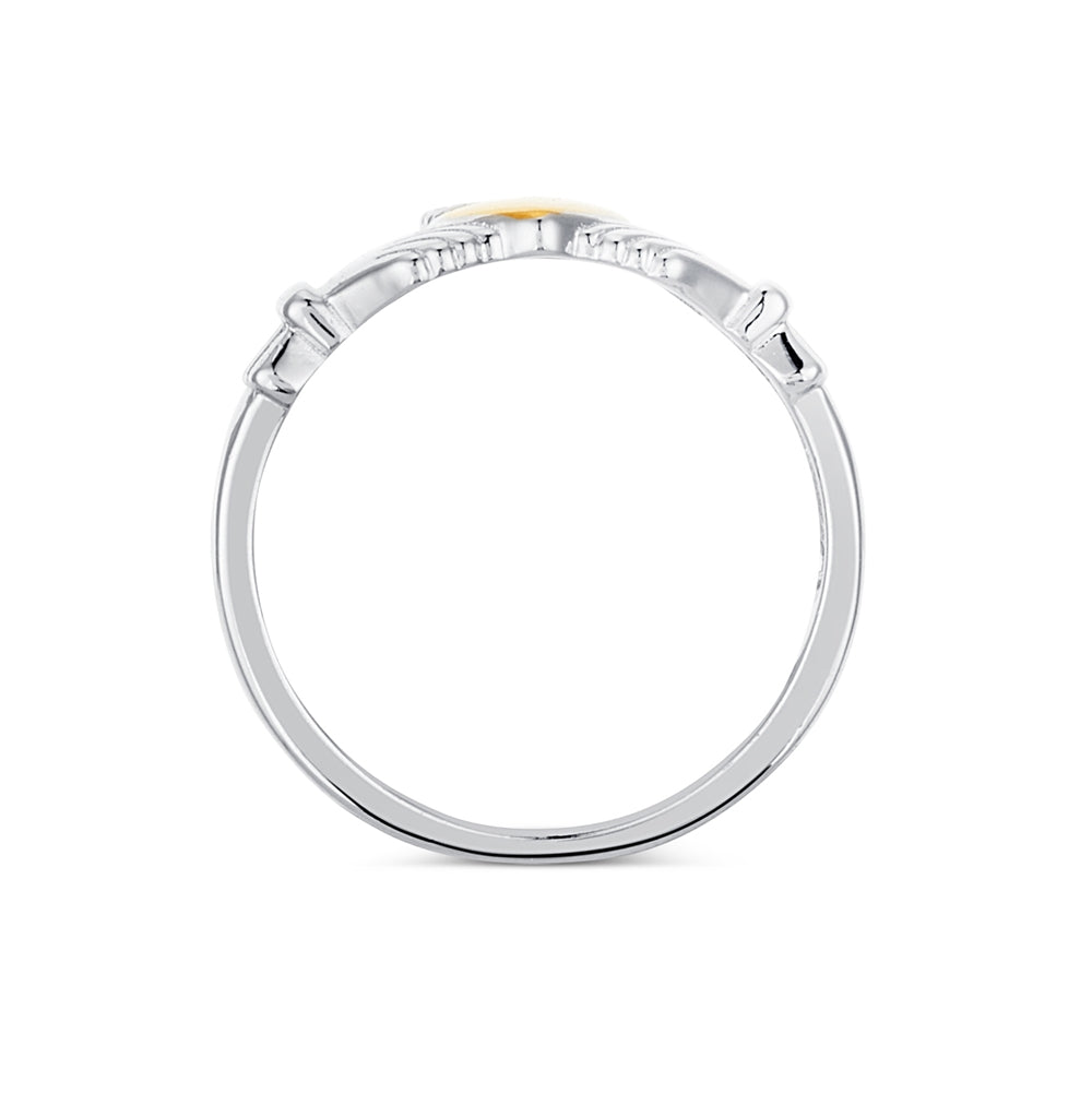 Argento Silver Heart of Gold Claddagh Ring