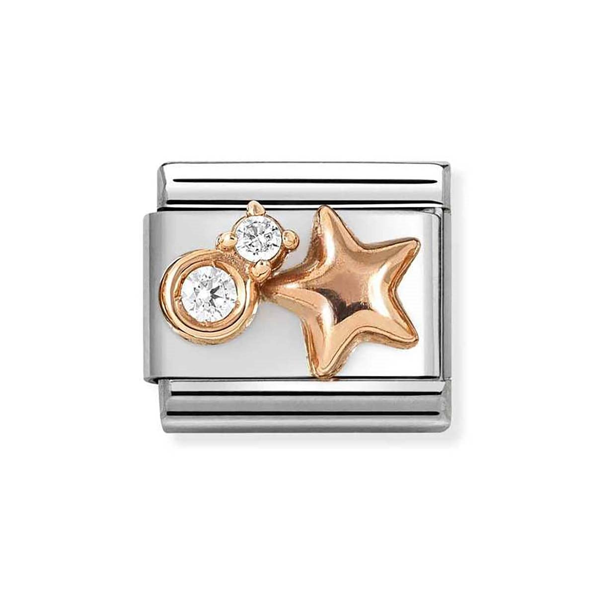 Nomination Rose Gold White Rounded Star Charm