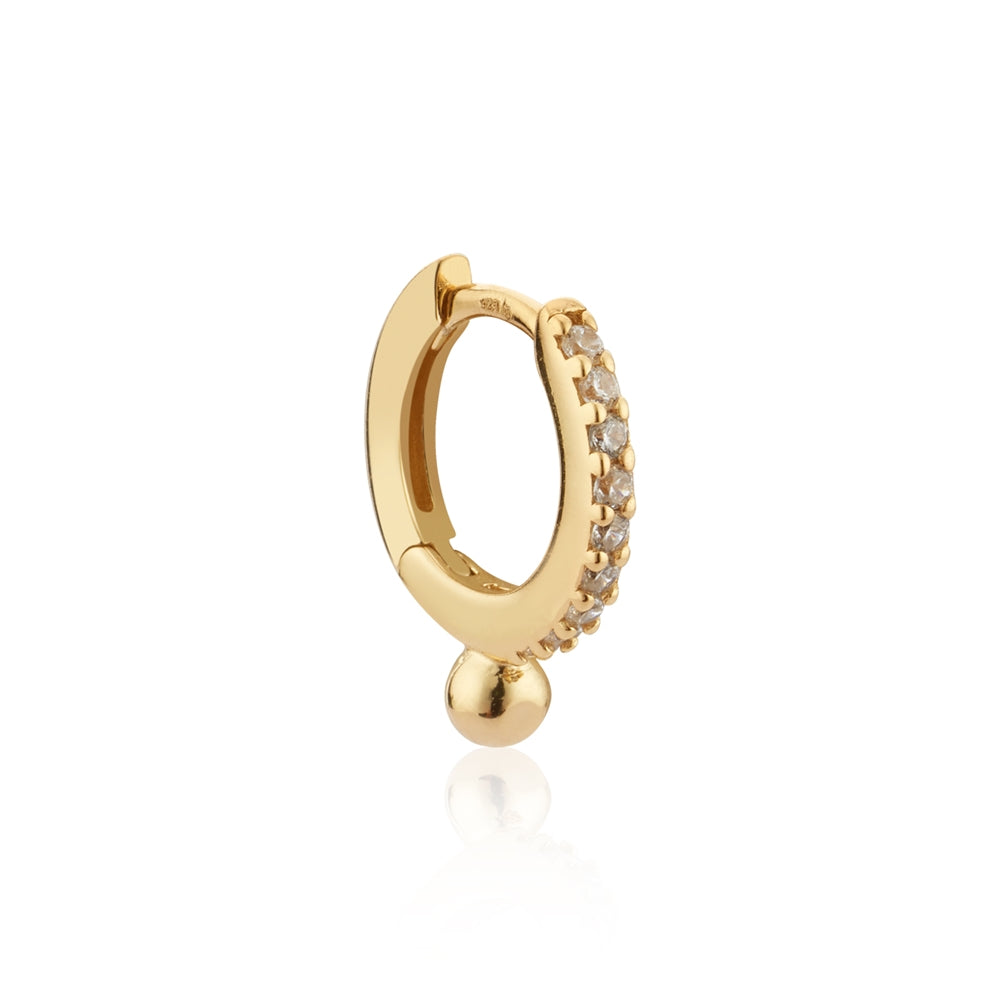 Argento Gold Crystal Ball Drop Huggie Earrings