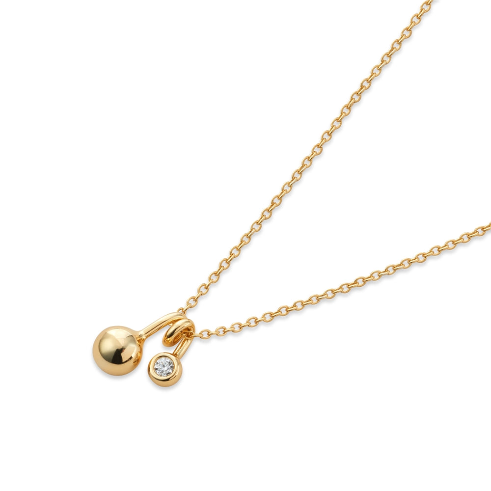 Argento Gold Petite Ball Pendant Crystal Necklace