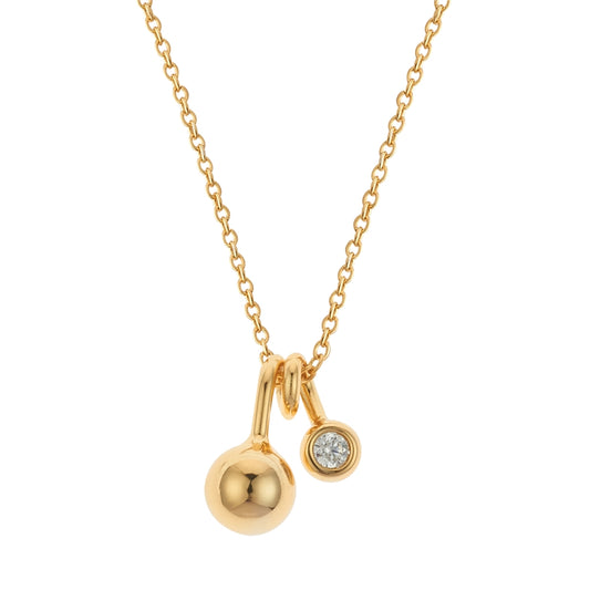 Argento Gold Petite Ball Pendant Crystal Necklace