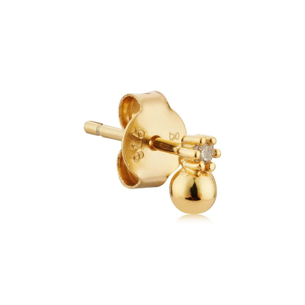 Argento Gold Double Ball Crystal Stud Earrings