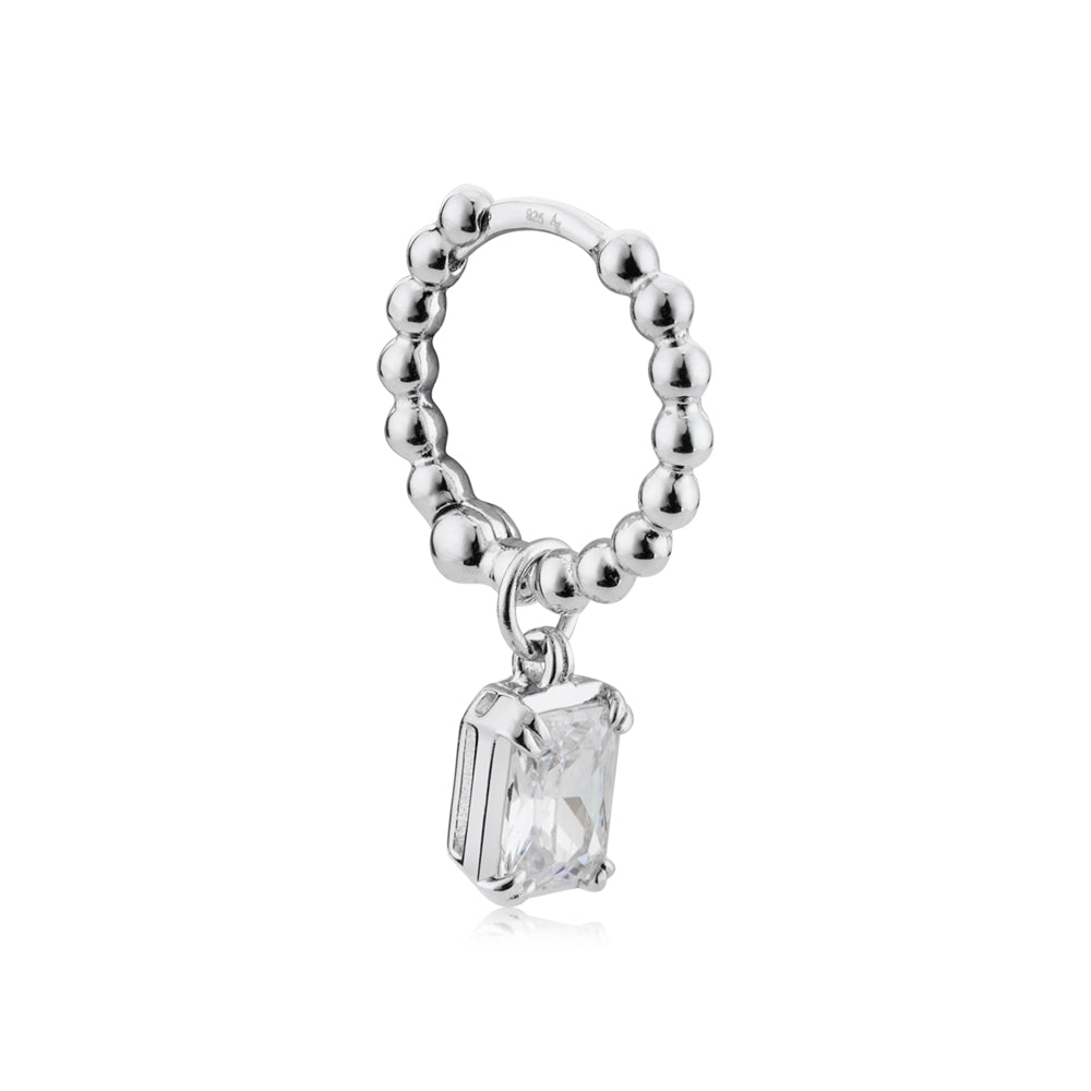 Argento Silver Crystal Beaded Huggie Earrings