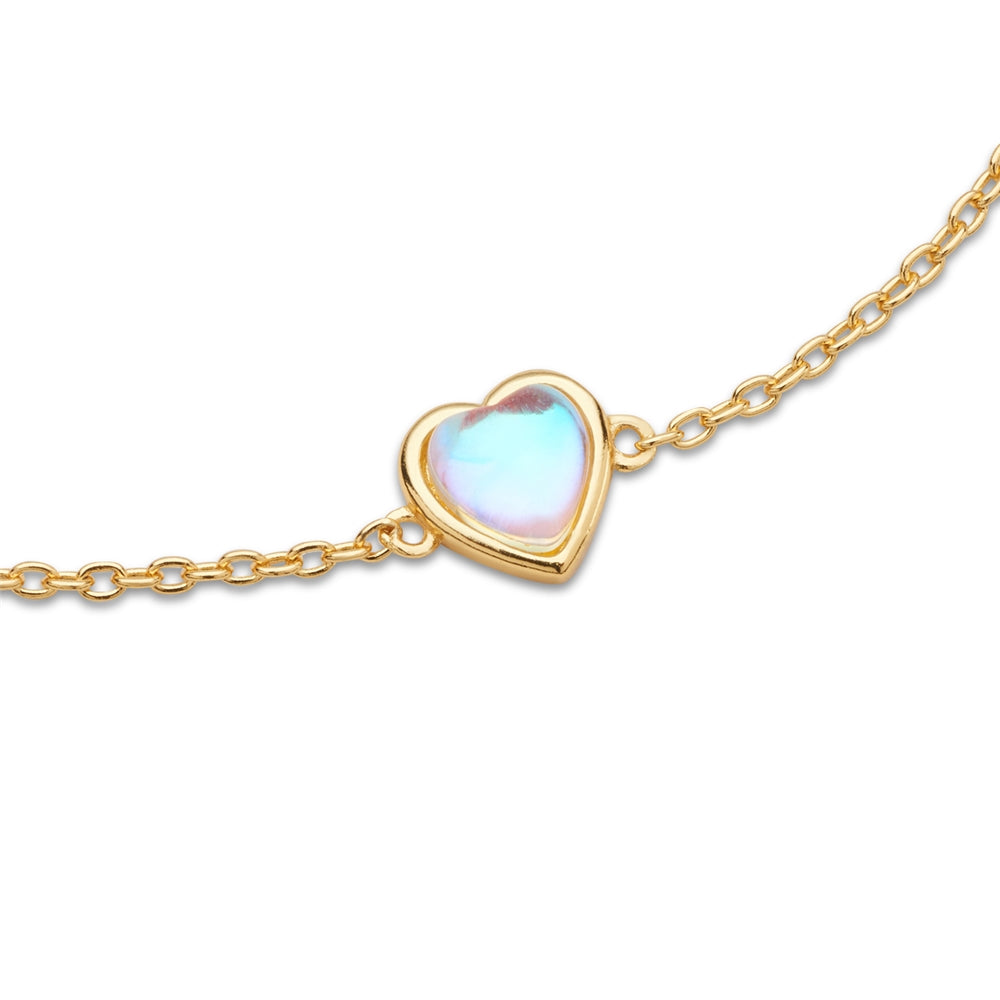 Argento Gold Mother of Pearl Heart Crystal Bracelet