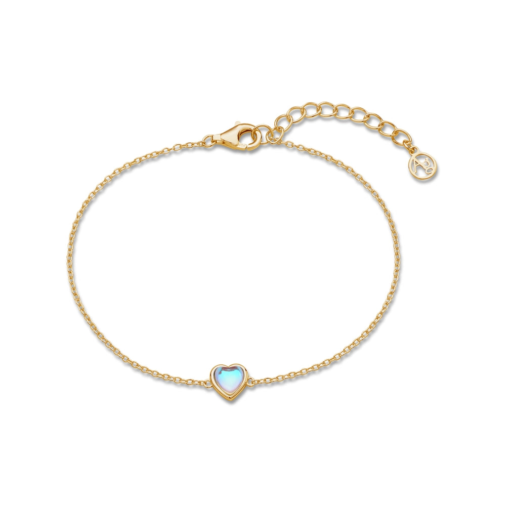 Argento Gold Mother of Pearl Heart Crystal Bracelet