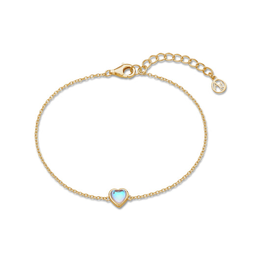 Argento Gold Mother of Pearl Heart Crystal Bracelet