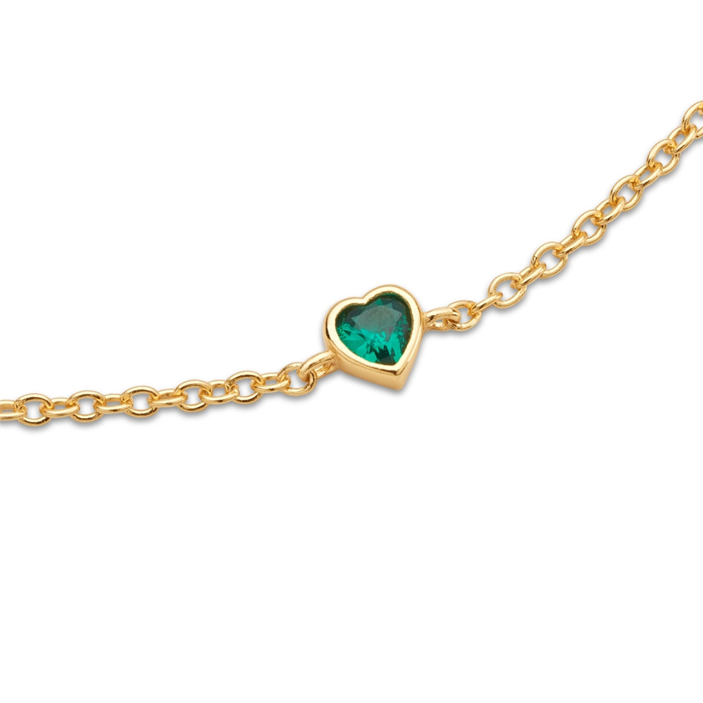 Argento Gold Multi Green Heart Crystal Bracelet