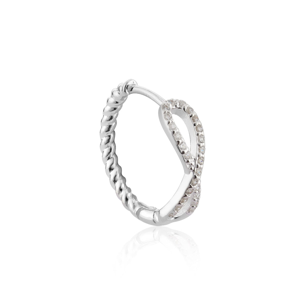 Argento Silver Crystal Infinity Huggie Earrings