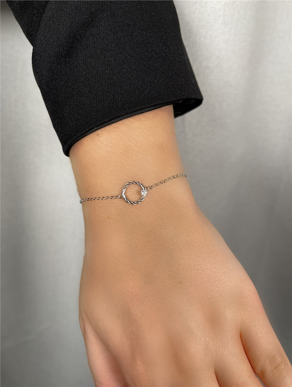 Argento Silver Delicacy Circle Crystal Bracelet