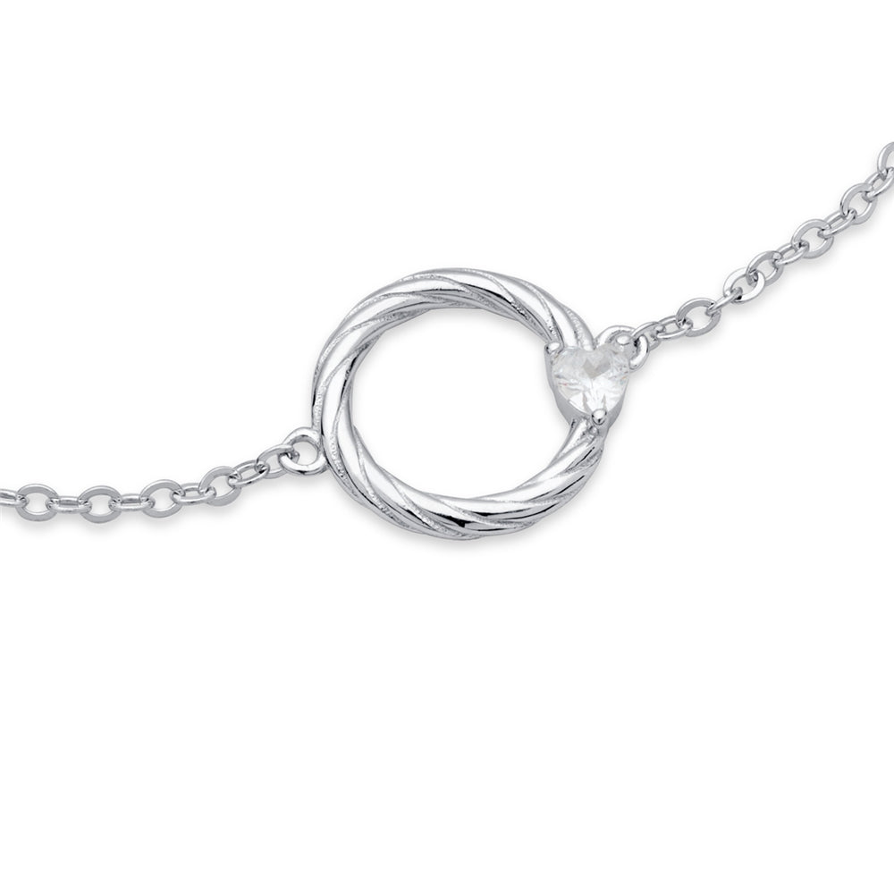 Argento Silver Delicacy Circle Crystal Bracelet