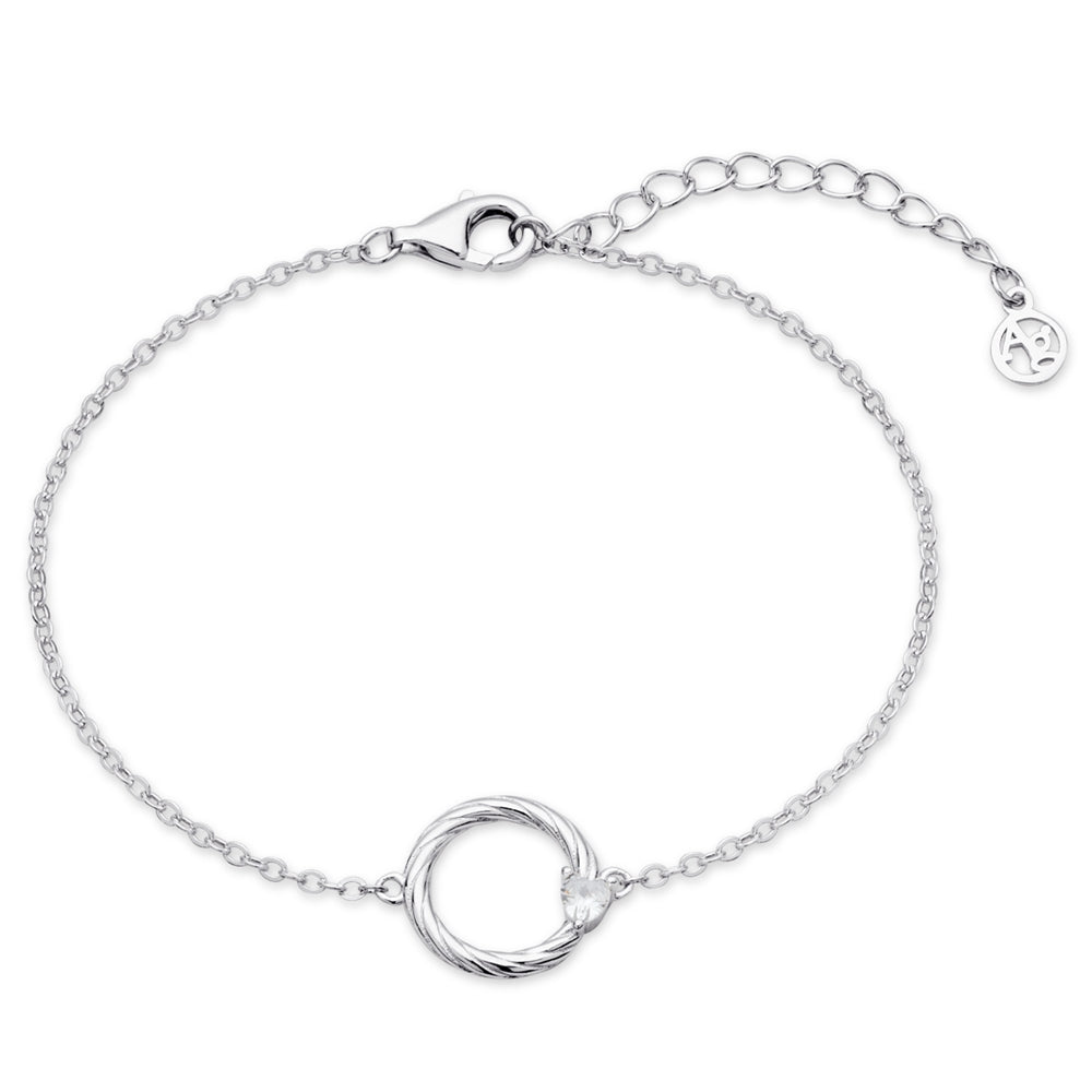 Argento Silver Delicacy Circle Crystal Bracelet