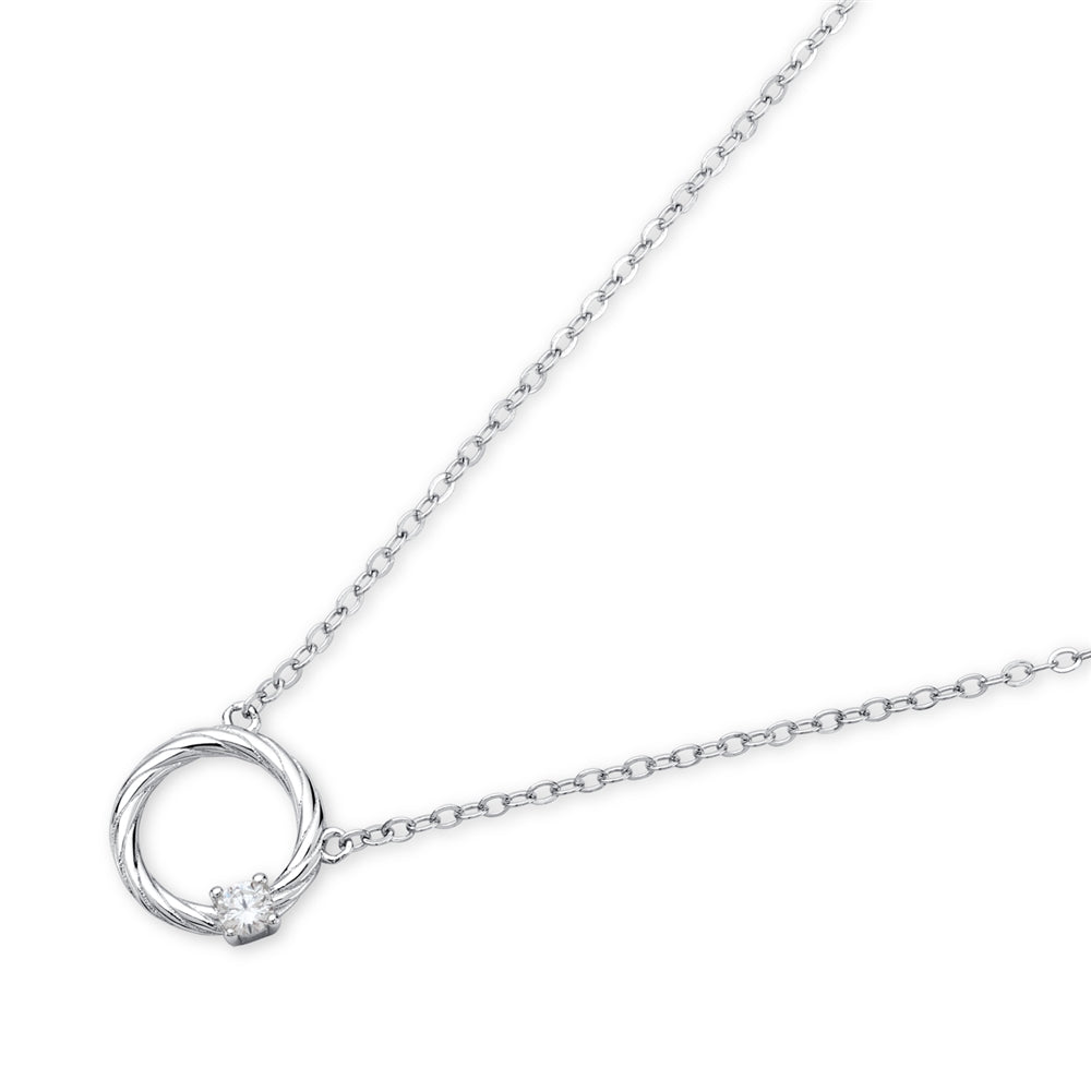 Argento Silver Delicacy Circle Crystal Necklace