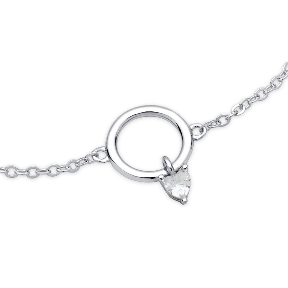 Argento Silver Delicacy Crystal Charm Bracelet