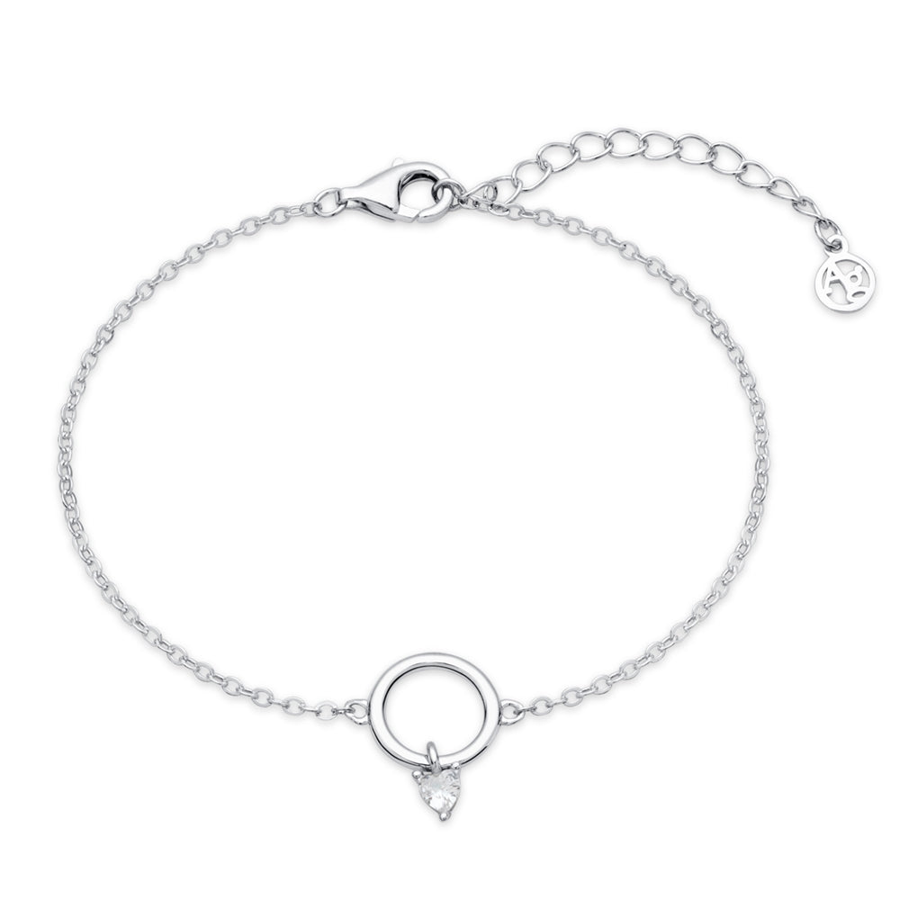 Argento Silver Delicacy Crystal Charm Bracelet