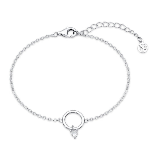 Argento Silver Delicacy Crystal Charm Bracelet