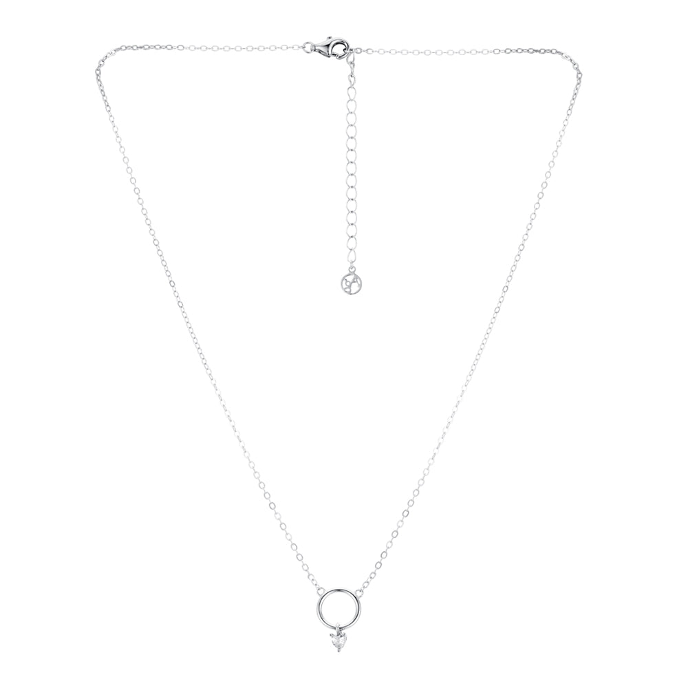 Argento Silver Delicacy Crystal Charm Necklace