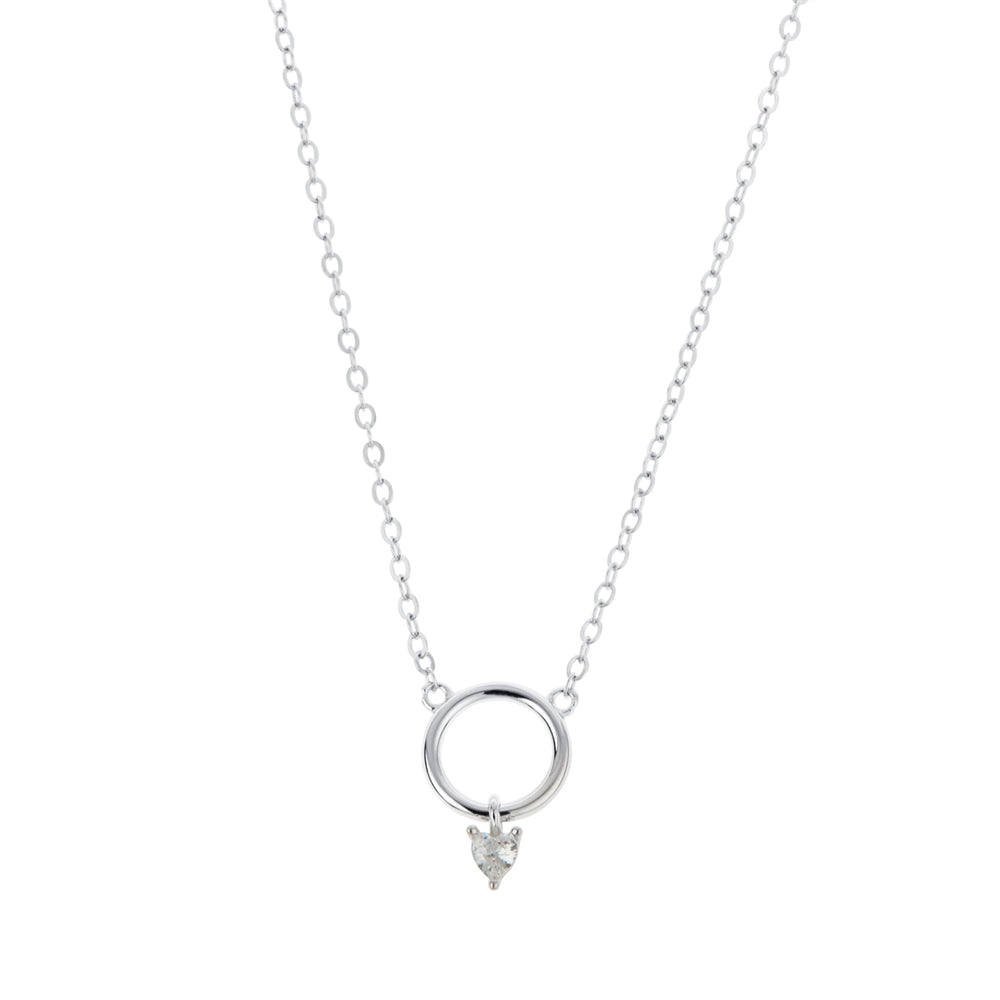 Argento Silver Delicacy Crystal Charm Necklace