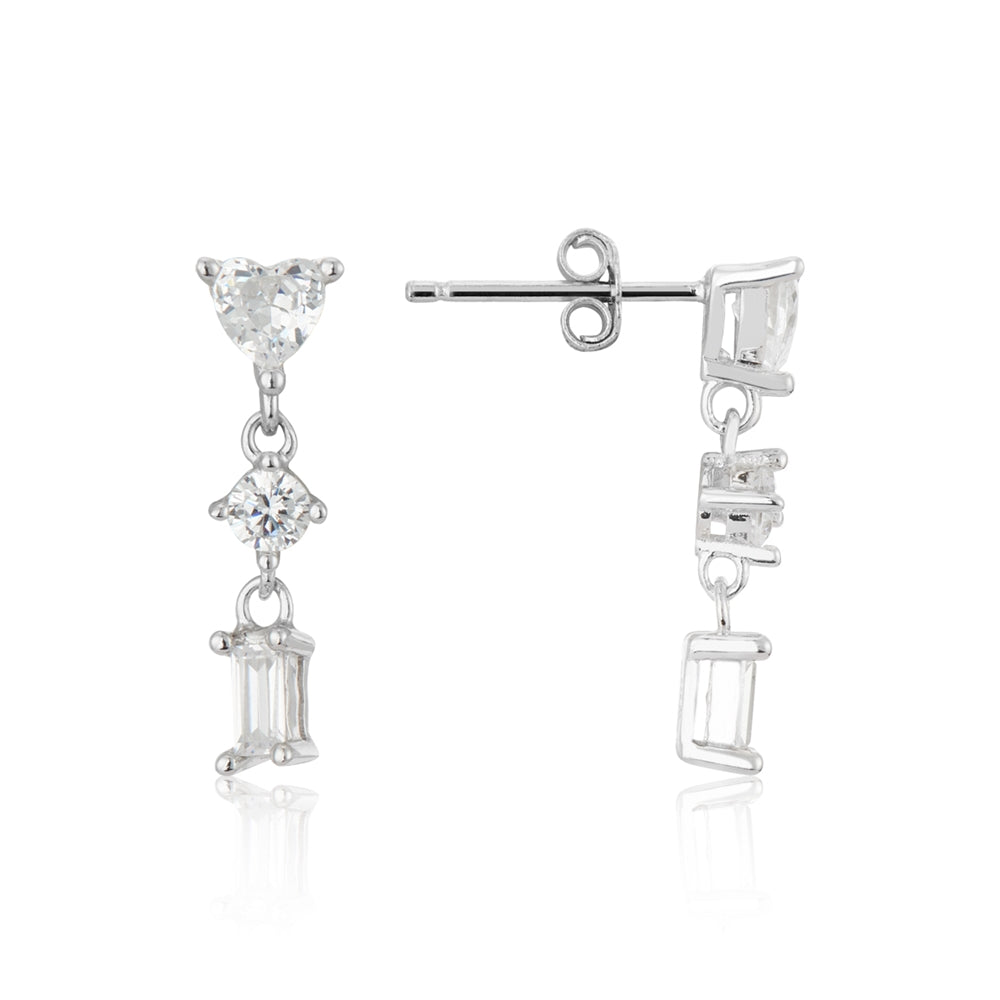 Argento Silver Delicacy Crystal Drop Earrings