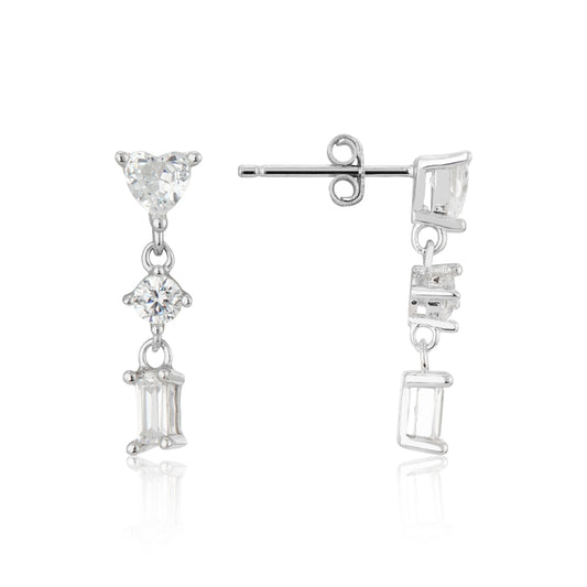 Argento Silver Delicacy Crystal Drop Earrings