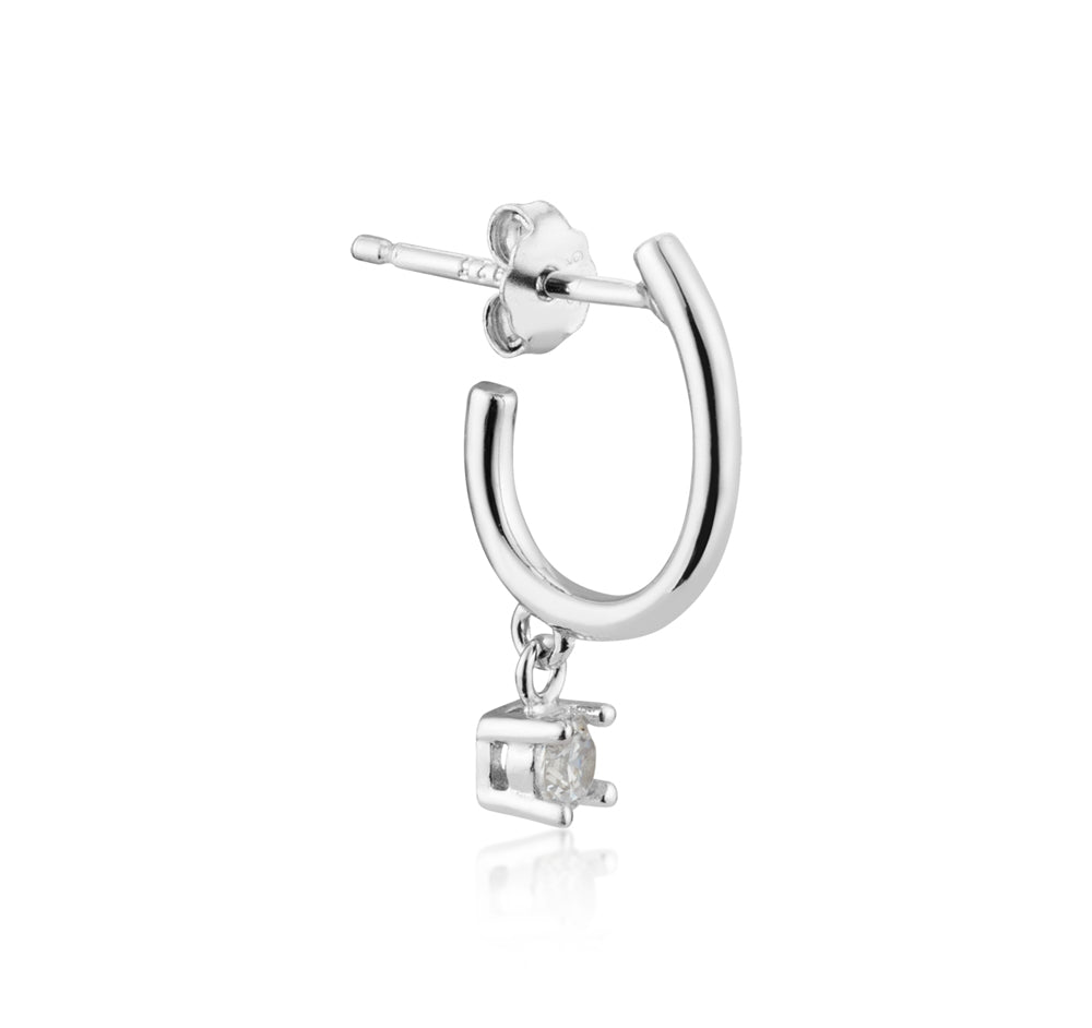 Argento Silver Delicacy Crystal Hoop Earrings