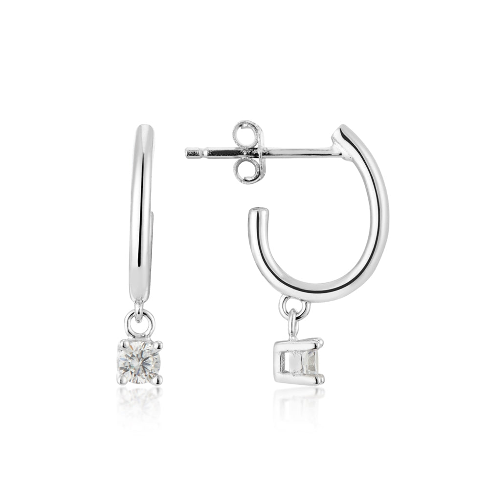 Argento Silver Delicacy Crystal Hoop Earrings