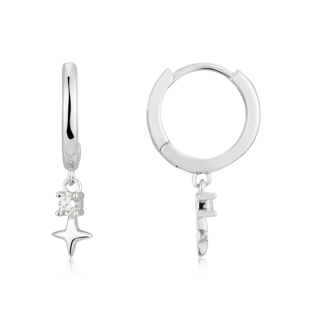Argento Silver Midnight Star Charm Earring