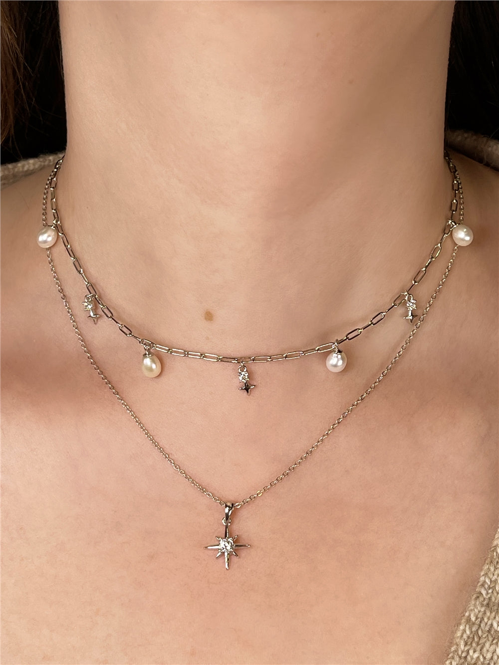 Argento Silver Midnight Star Charm Necklace