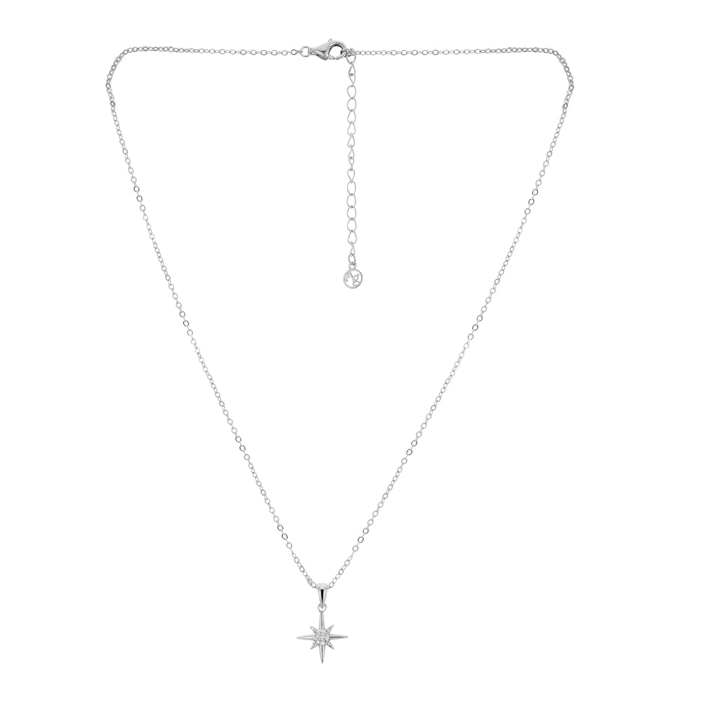 Argento Silver Midnight Star Crystal Necklace