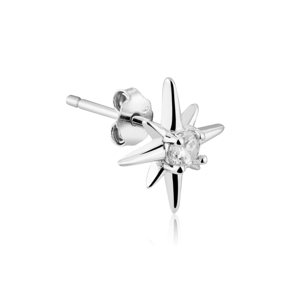 Argento Silver Midnight Star Crystal Stud Earring