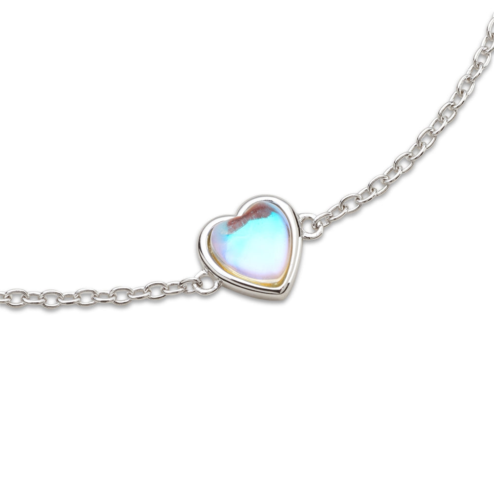 Argento Silver Mother of Pearl Heart Crystal Bracelet