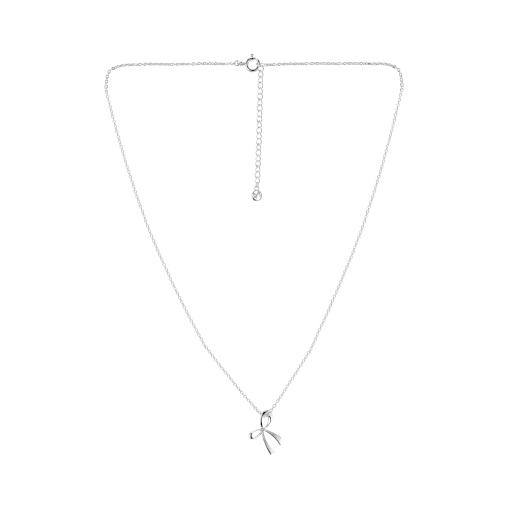 Argento Silver Simple Bow Necklace