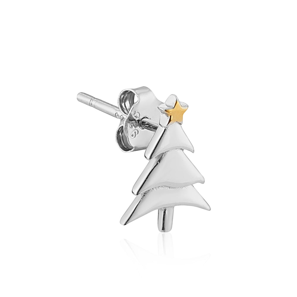 Argento Silver Simple Christmas Tree Earrings