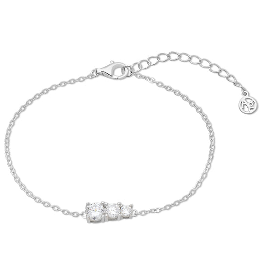 Argento Silver Triple Solitaire Bracelet