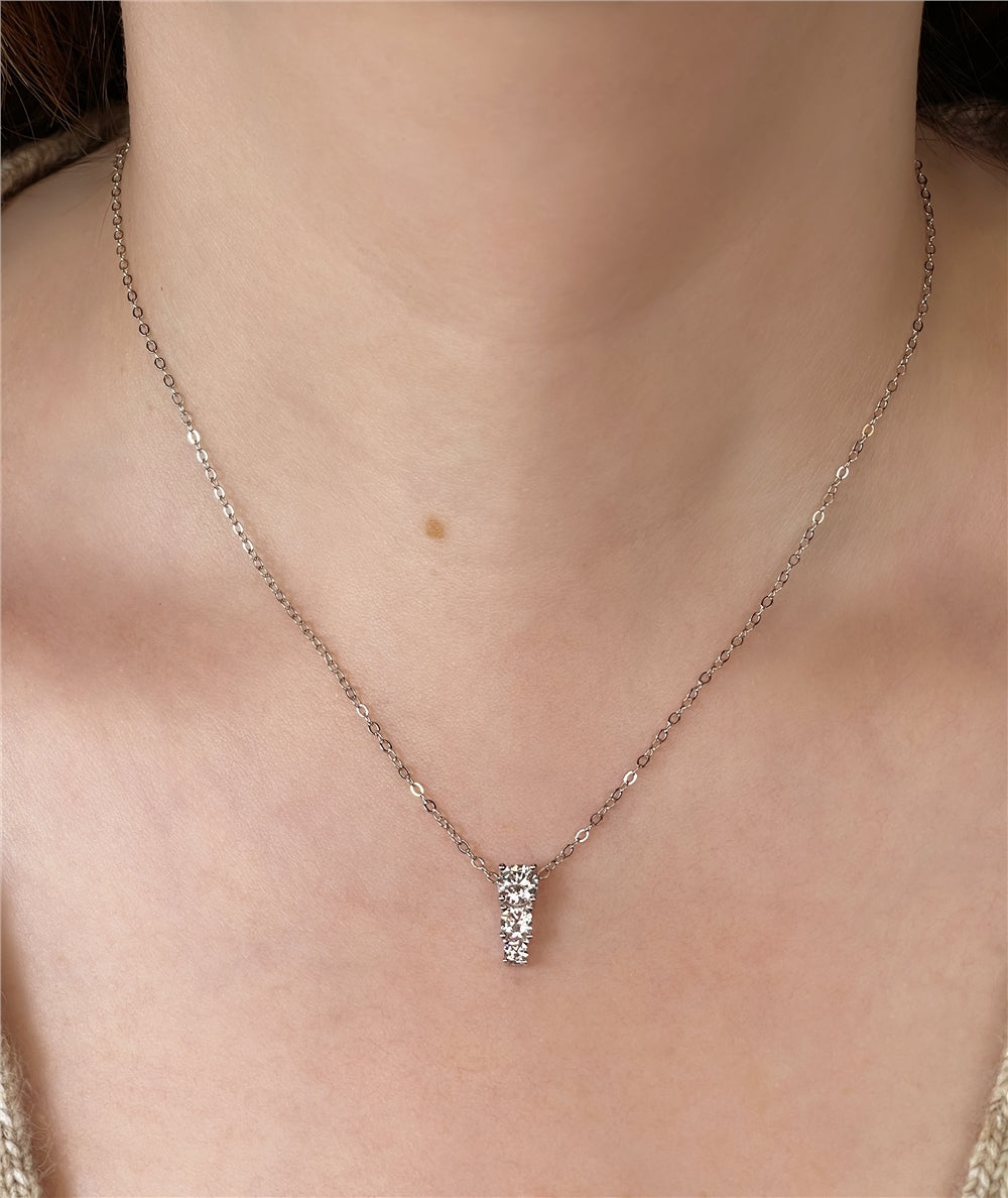 Argento Silver Triple Solitaire Necklace