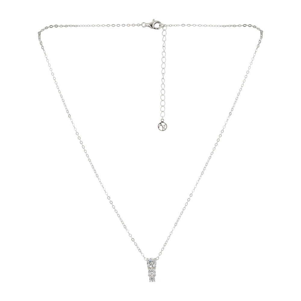 Argento Silver Triple Solitaire Necklace