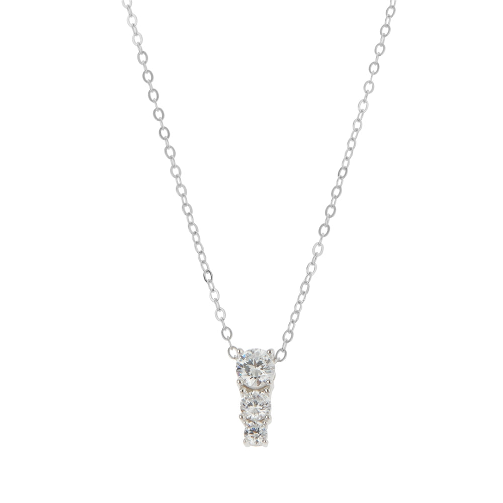 Argento Silver Triple Solitaire Necklace