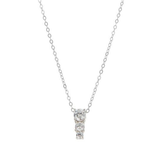 Argento Silver Triple Solitaire Necklace