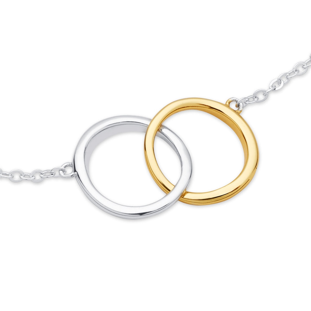 Argento Silver Two Tone Circle Link Bracelet