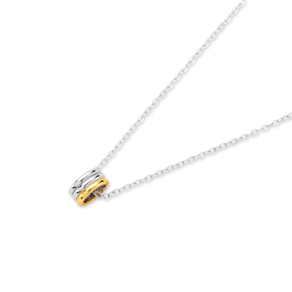 Argento Silver Two Tone Circle Ring Necklace