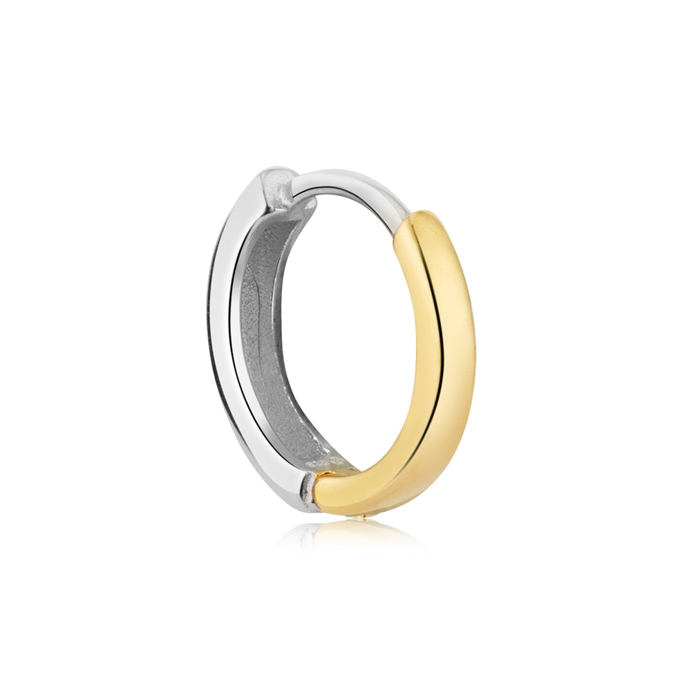 Argento Silver Two Tone Hoop Earrings