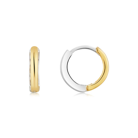 Argento Silver Two Tone Hoop Earrings