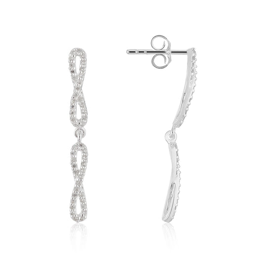 Argento Silver Crystal Infinity Drop Earrings
