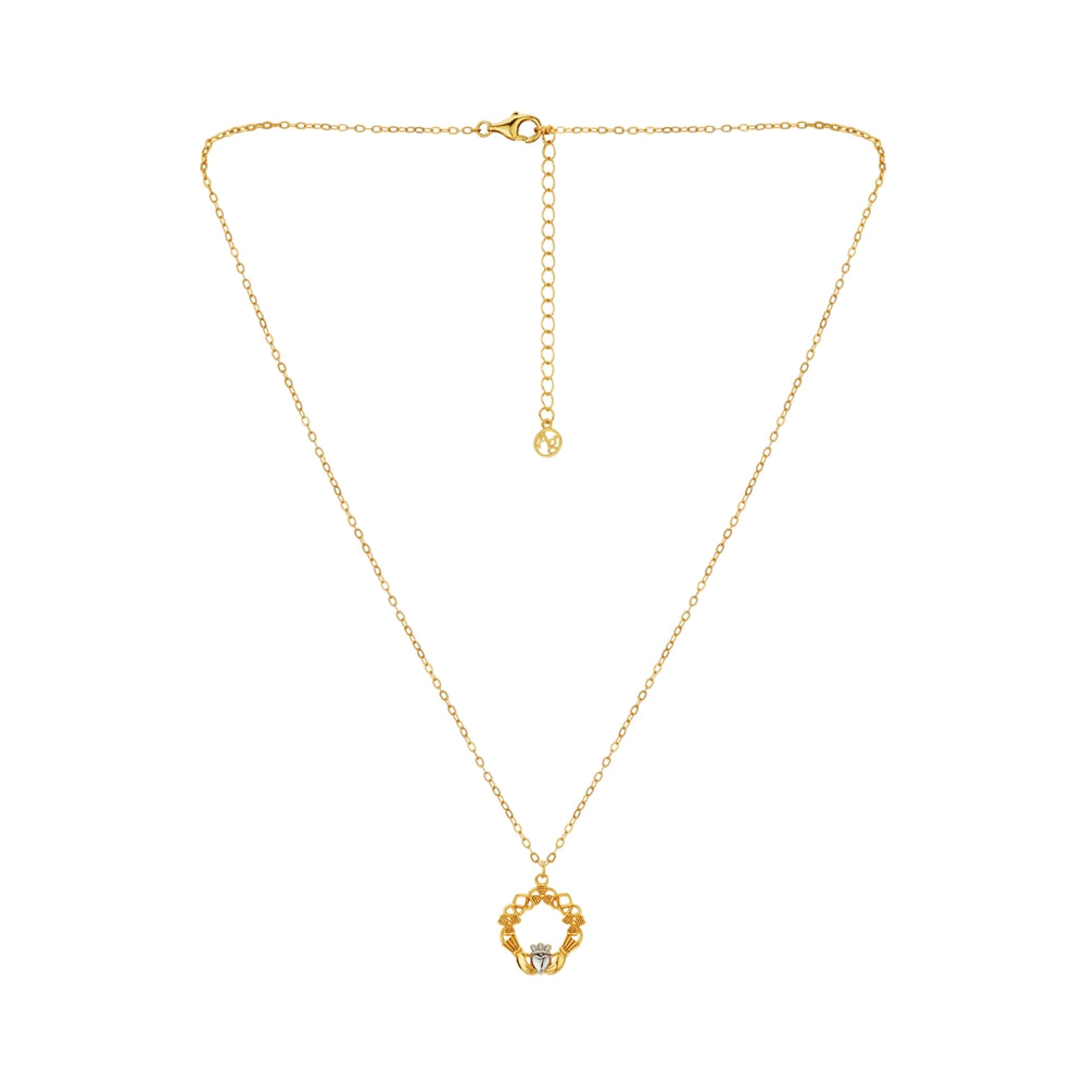 Argento Silver Two Tone Claddagh Necklace